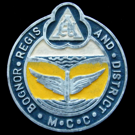 Bognor Regis and District Motor Cycle Club Car Badge
