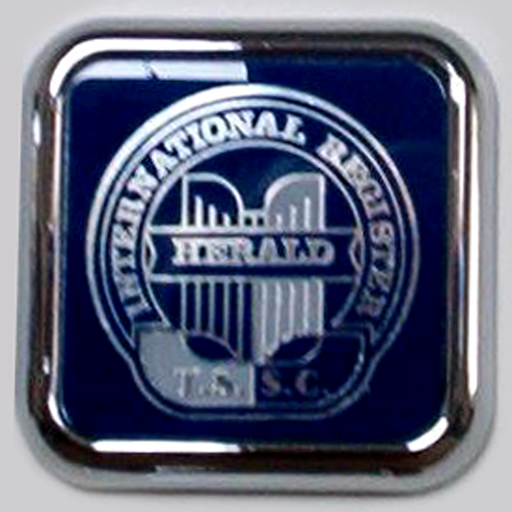 International Herald Register car badge