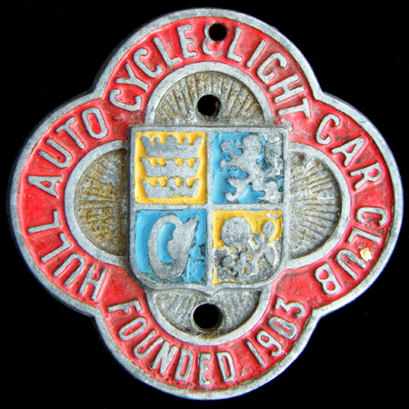 Hull Auto Cycle & Light Car Club Car Badge