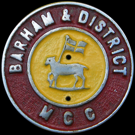 Barham & District Motor Cycle Club Car Badge