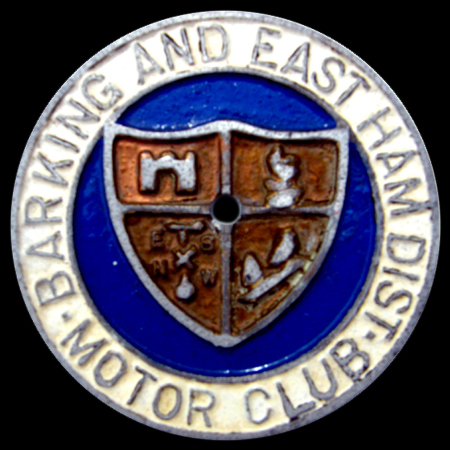 Barking and East Ham District Motor Club Car Badge 