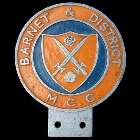Barnet & District Motor Cycle Club Car Badge 1