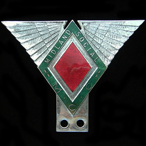 Midland Social Motor Cycle Club car Badge