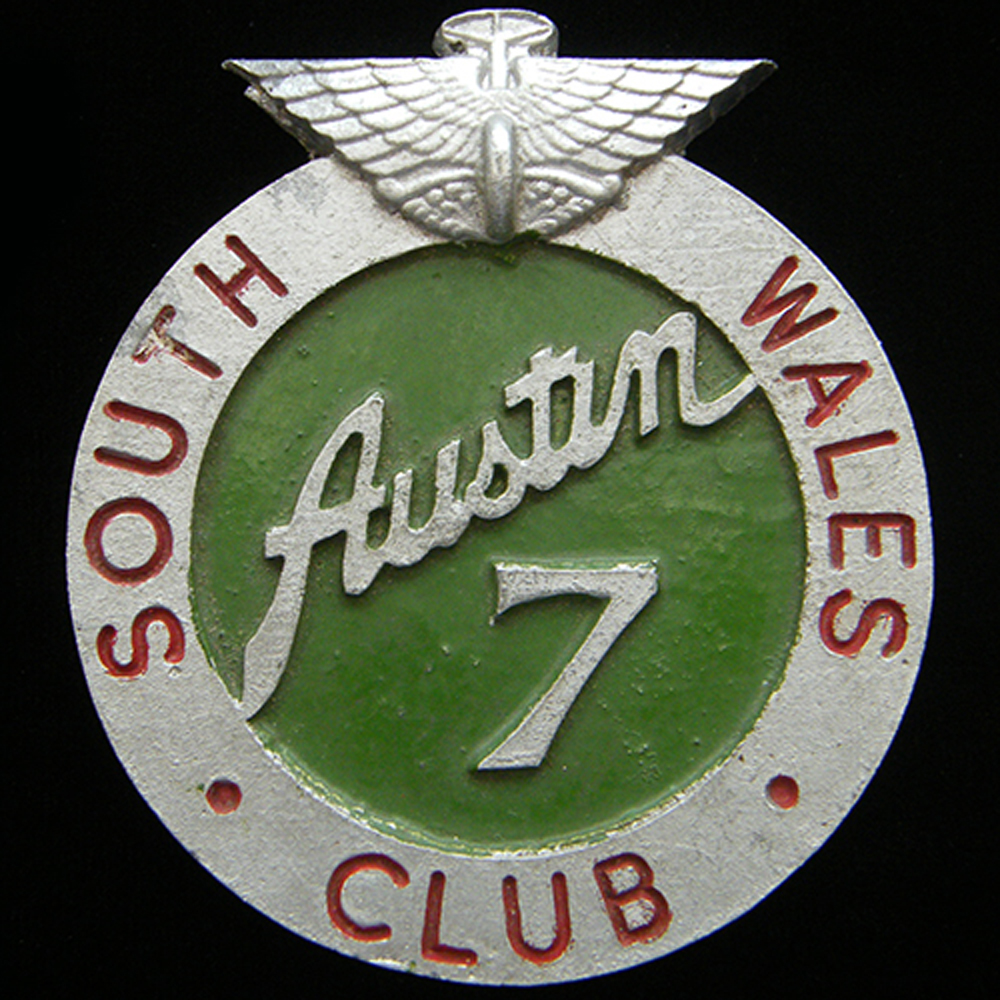 Austin 7 South Wales Club car badge