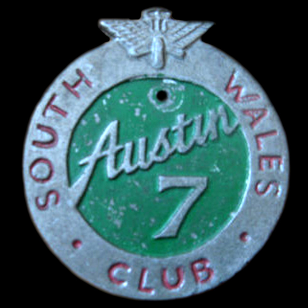 Austin 7 South Wales Club car badge
