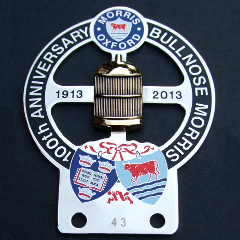100th Anniversary Bullnose Morris car badge