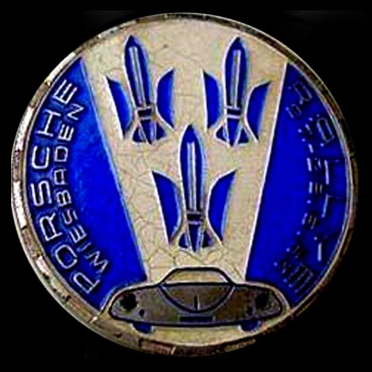 Porsche Wiesbaden Rally car badge
