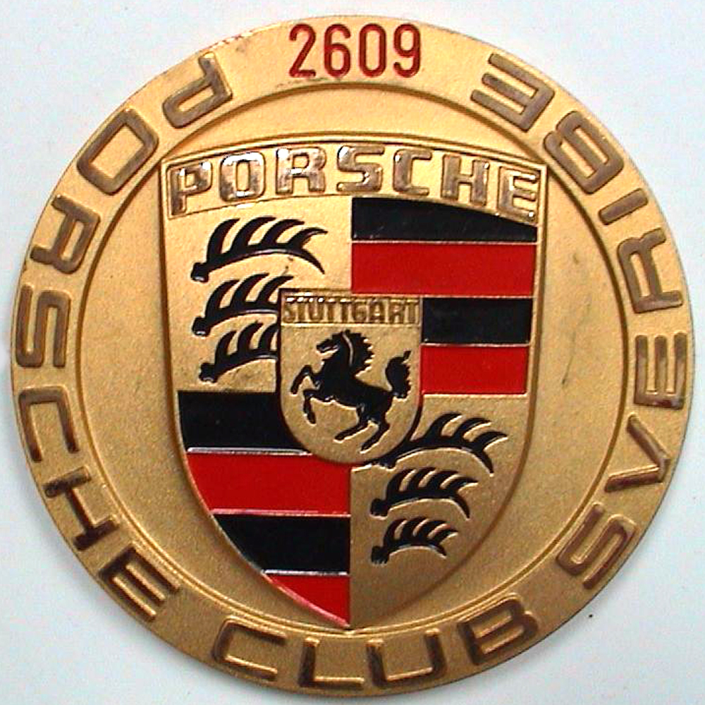 Porsche Club of Sweden car badge