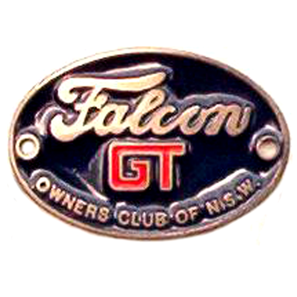 Ford Falcon GT owners Club of N S W car badge