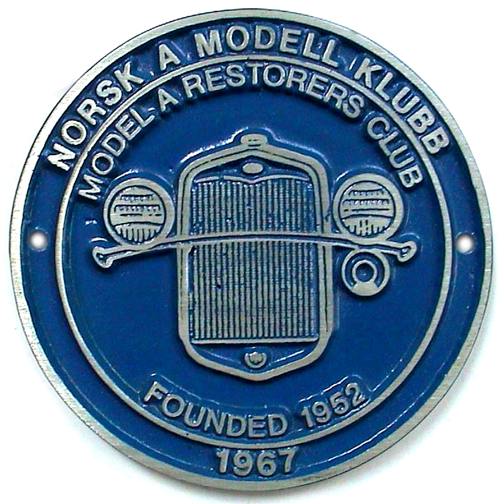 Norway Ford "A" Model Club car badge