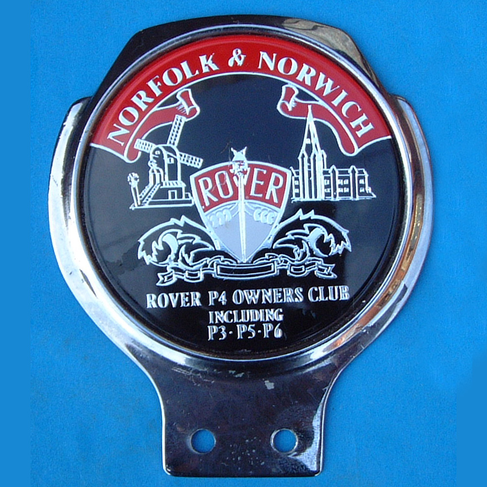 Norfolk & Norwich Rover P4 Owners Club car badge