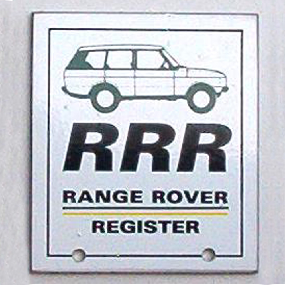 Range Rover Register car badge