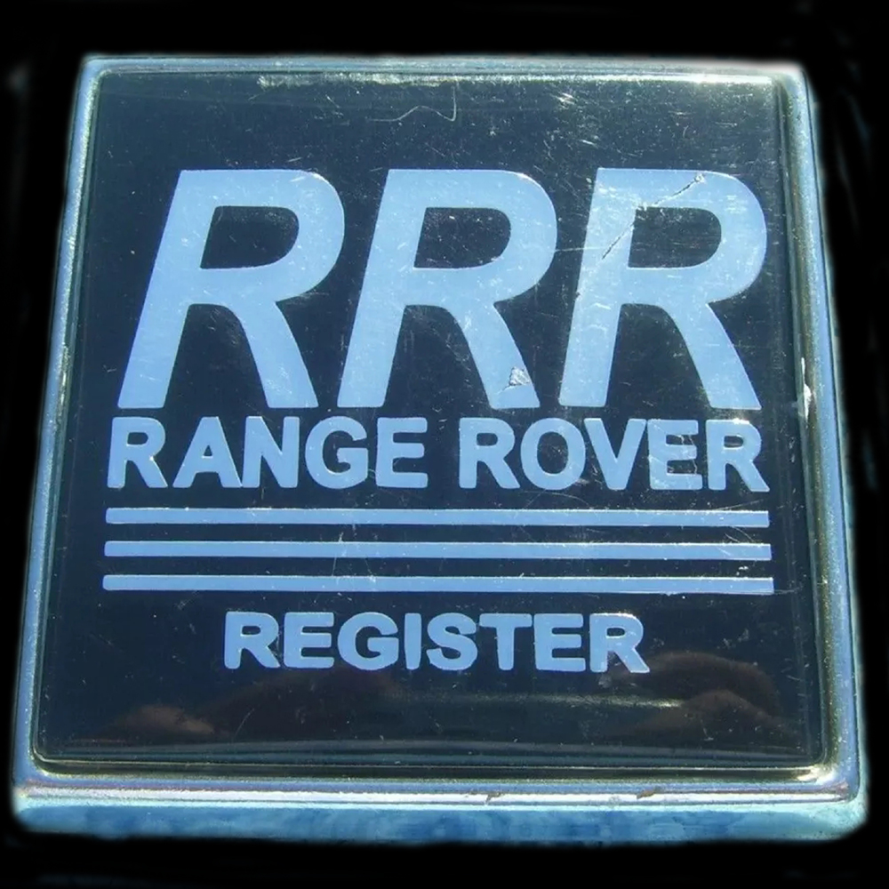 Range Rover Register car badge
