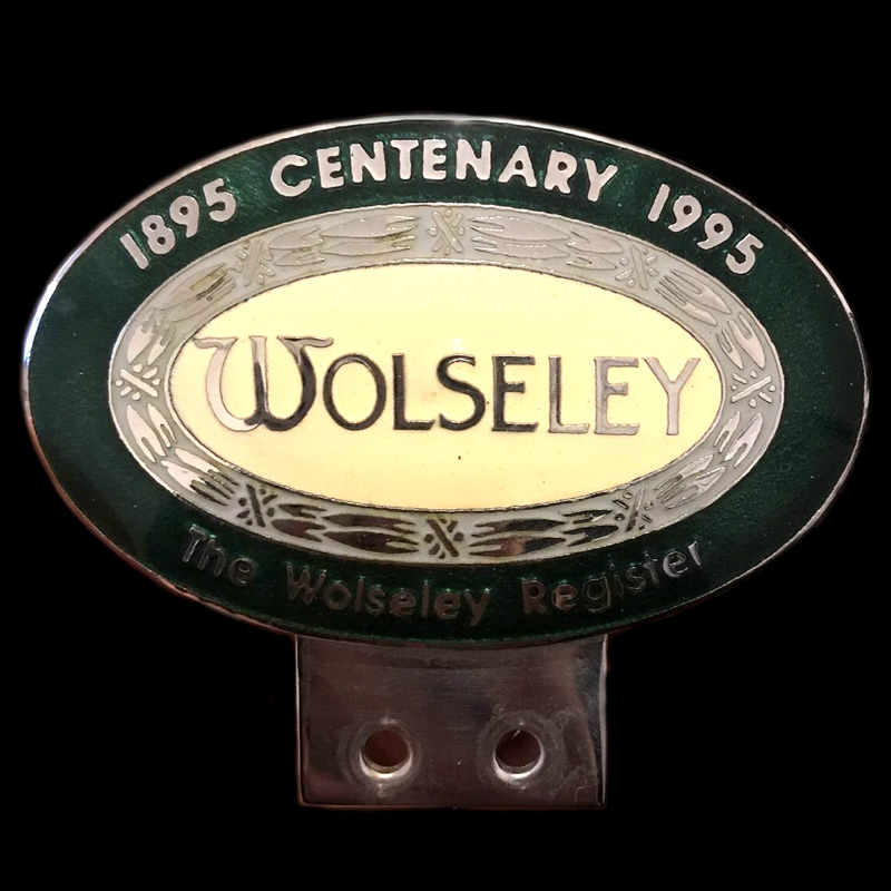 Wolseley Register Centenary car badge