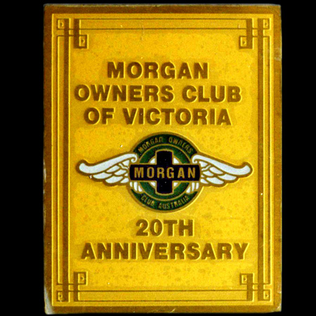 Morgan Owners Club of Victoria 20th Anniversary Car Badge