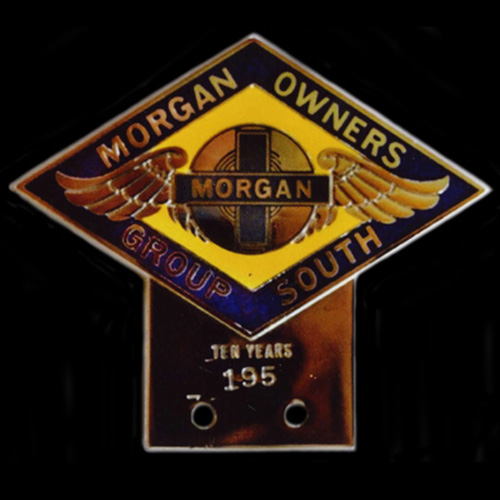 Morgan Owners Group South Ten Years  Car Badge