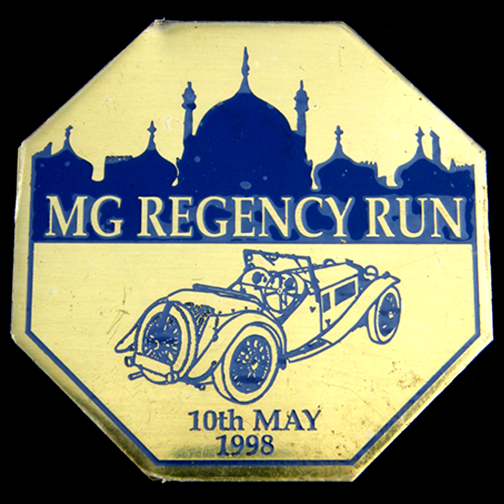 MG Regency Run 1998 sticky back badge