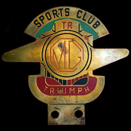 MG Car TR Triumph Sports Club  Car Badge