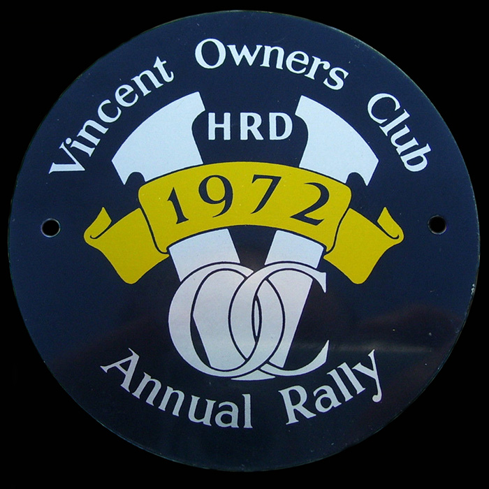 Vincent Owners Club Machine/Car badge