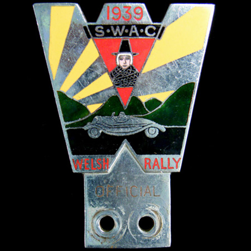 1939 Welsh Rally Official Car Badge