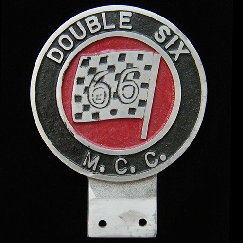 Double Six Motor Cycle Club Car Badge
