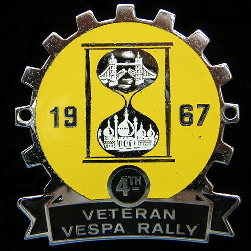 1967 Veteran Vespa Rally Cog Badge