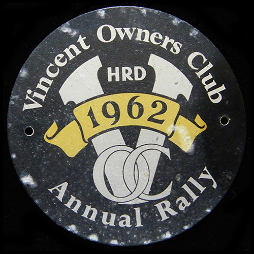 Vincent Owners Club Machine/Car badge