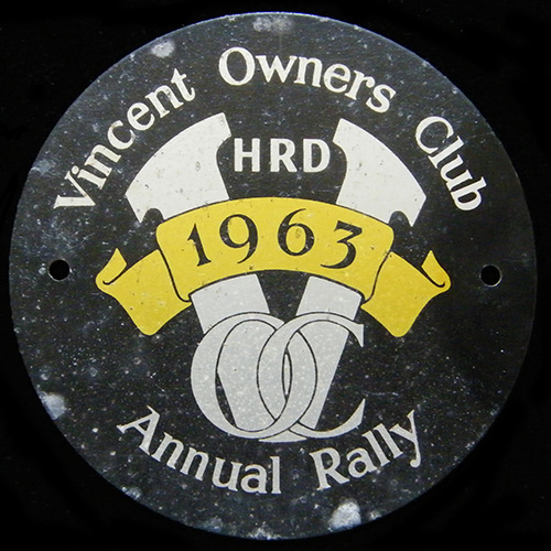 Vincent Owners Club Machine/Car badge