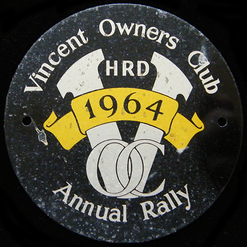 Vincent Owners Club Machine/Car badge