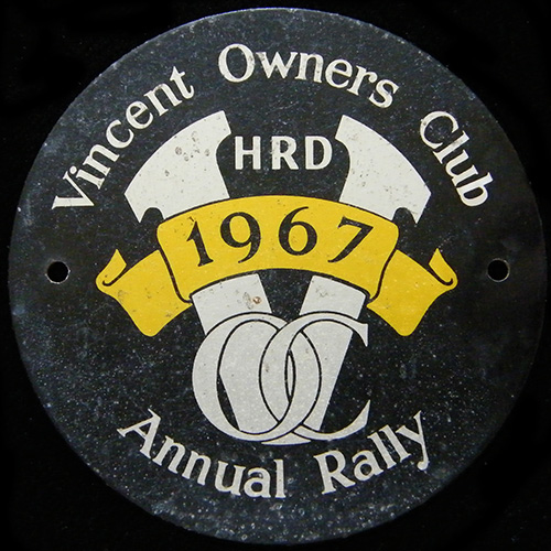Vincent Owners Club Machine/Car badge