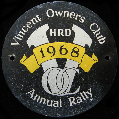 Vincent Owners Club Machine/Car badge