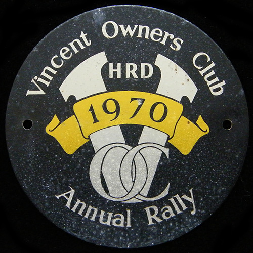 Vincent Owners Club Machine/Car badge