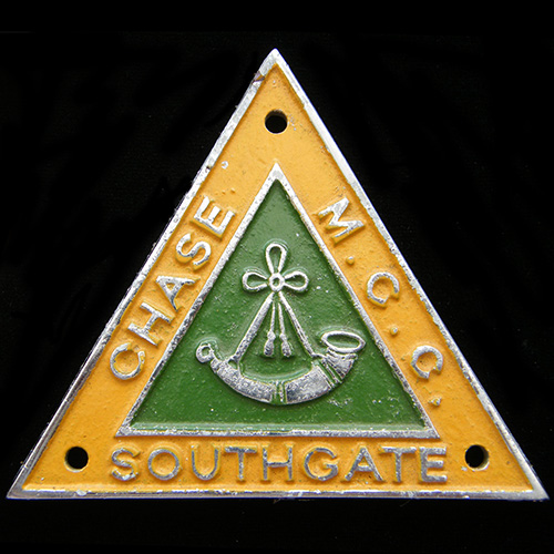 Southgate Chase Motor Cycle Club car badge