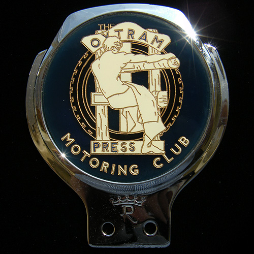 Boxed Outram Press Motoring Club car badge
