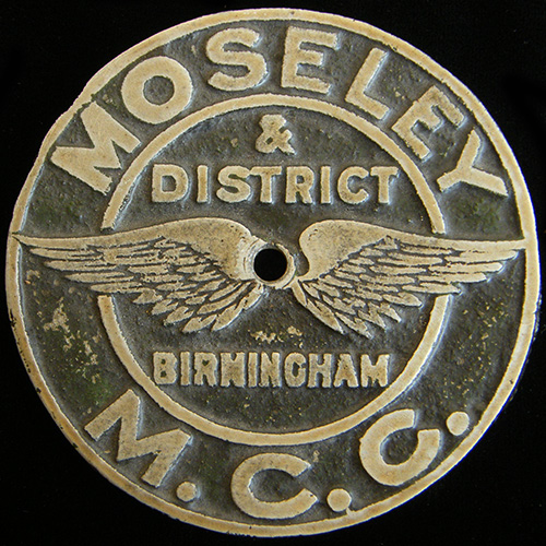 Moseley & District Motor Cycle Club Car badge