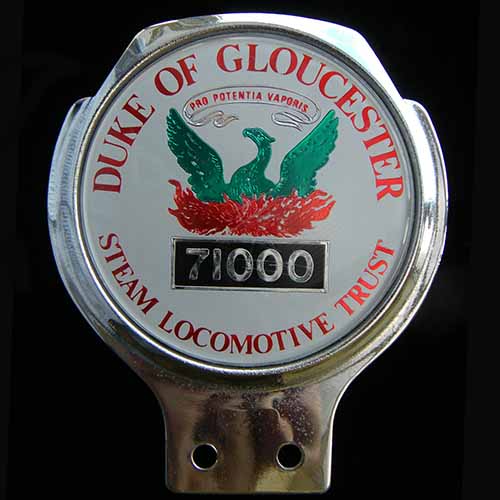 Duke of Gloucester Steam Locomotive Trust car badge