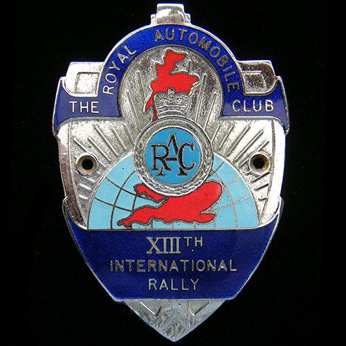 Royal Automobile Club International Rally Car Badge