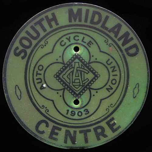 South Midland Centre  Auto Cycle Union Car Badge