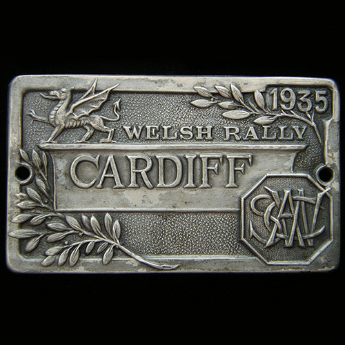 1935 Welsh Rally Dash Plate