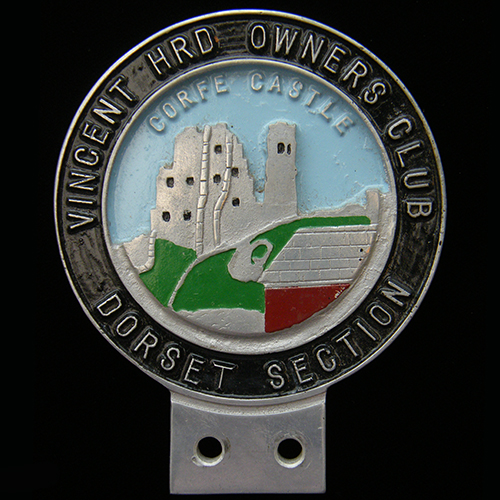 Vincent H R D Owners Club Machine Badge