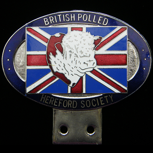 British Polled Hereford Society car badge