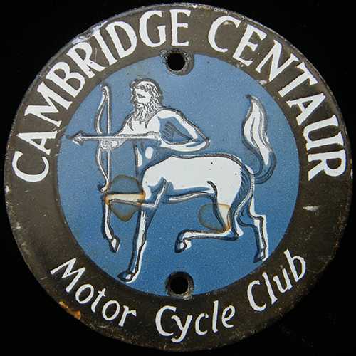 Cambridge Centaur Motor Cycle Club car badge