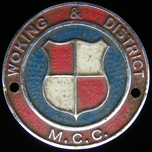Woking & District motor Cycle Club Car Badge