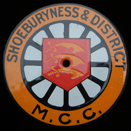 Shoeburyness & District Motor Cycle Club car badge