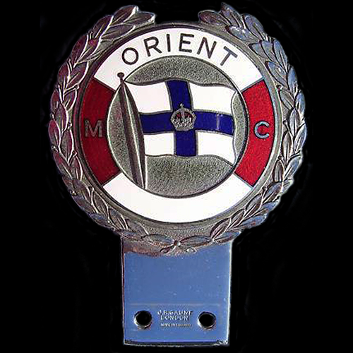 Orient Motor Club Car Badge