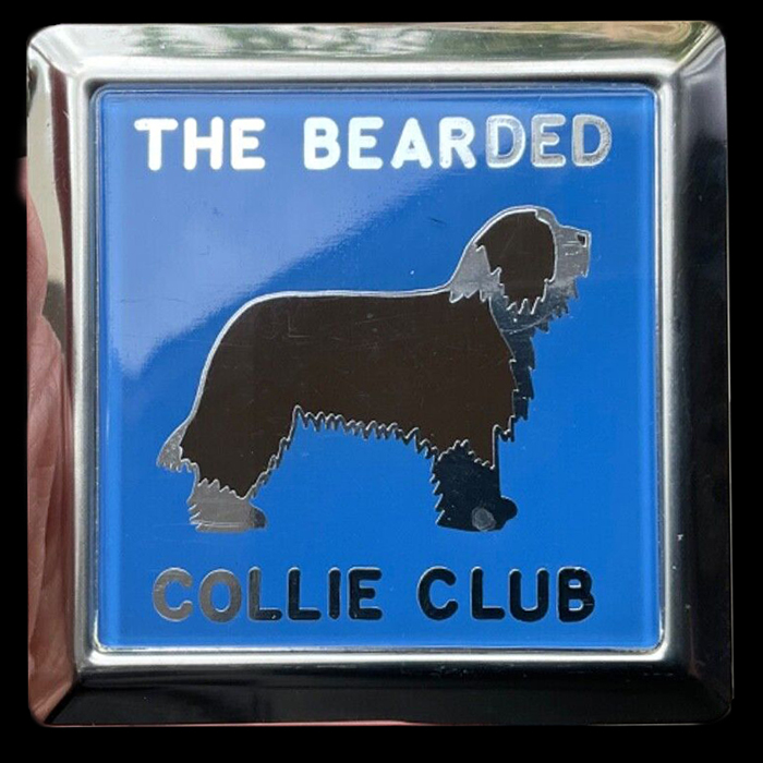 Bearded Collie Club Car Badge