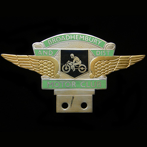 Broadhembury and District Motor Club Car Badge 