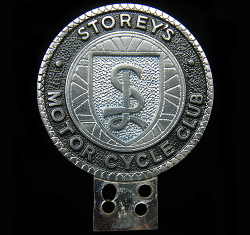 Storey's Motor Cycle Club car badge