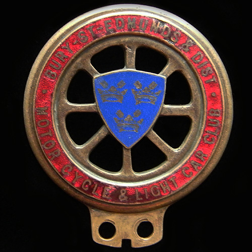 Bury St Edmunds & Dist Motorcycle & Light Car Club Car Badge