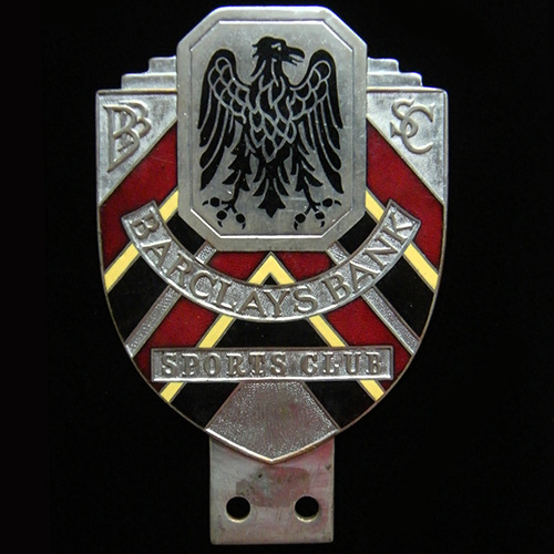 Barclays Bank Sports Club car badge
